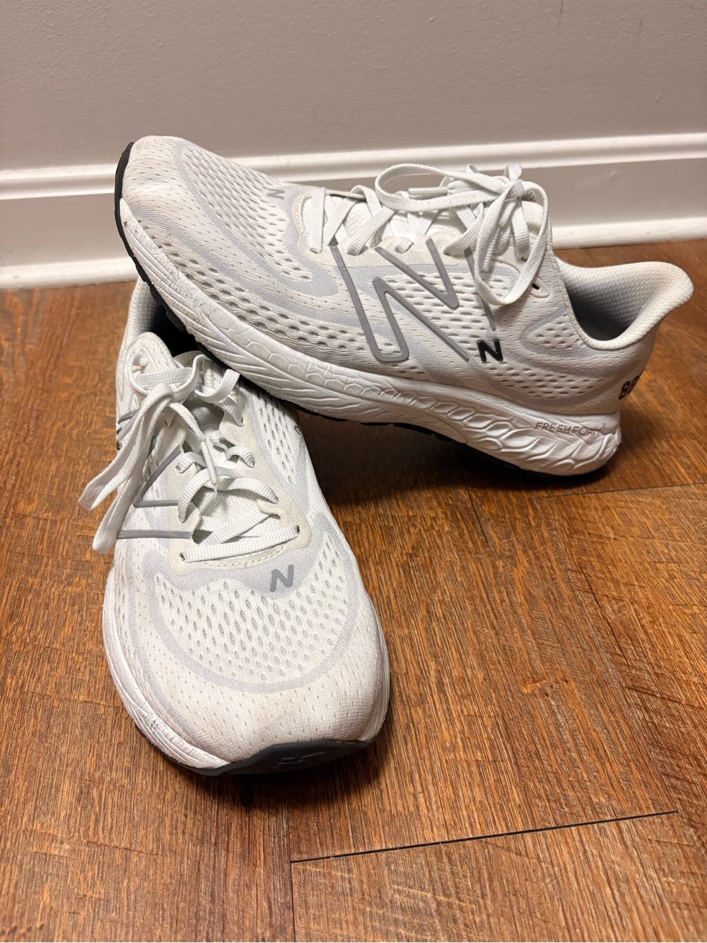 New Balance Men's White Athletic Fresh Foam Running Sneakers